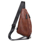 Chest Bag Men's Large Capacity Pu Leather Messenger Bag Outdoor Riding Sports Travel Shoulder Bag