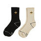 Two Pairs of Women's Stockings Five-pointed Star Embroidery All-match Fashion Sports Cotton Street Stockings