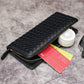 Business Long Wallet Men Women Anti-theft Weave Multi-card Holder Clutch Bag Mobile Phone Coin Bag