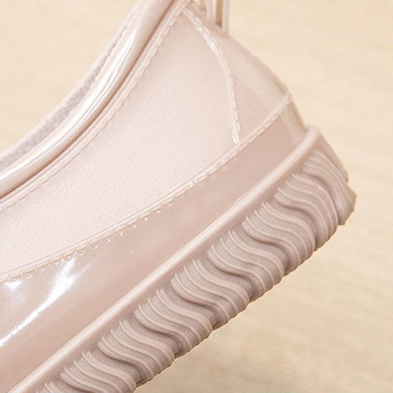 Pumps Ladies Anti-Slip Water Shoes Short Tube Car Wash Kitchen Work Rain Boots Flat Bottom Wear-resistant Embossed Design