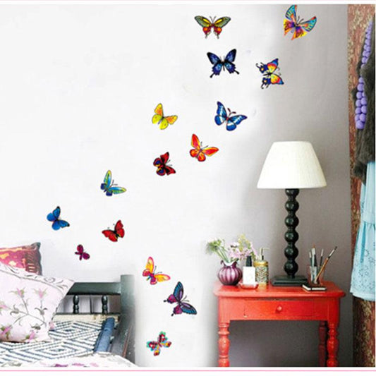 60 butterflies color transparent stickers fashion creative home small decoration