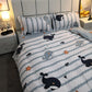 Cotton Fashion Printing Four-piece Skin-friendly Soft Quilt Cover Sheet Double Bed Bedding Set