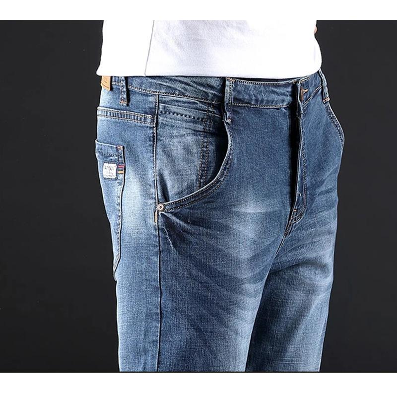 Men's Casual Jeans Korean Style Trendy Slim Straight-leg Pants Men's Spring/Summer Denim Long Trousers Basic Steetwear Pants Male Elastic Bottoms