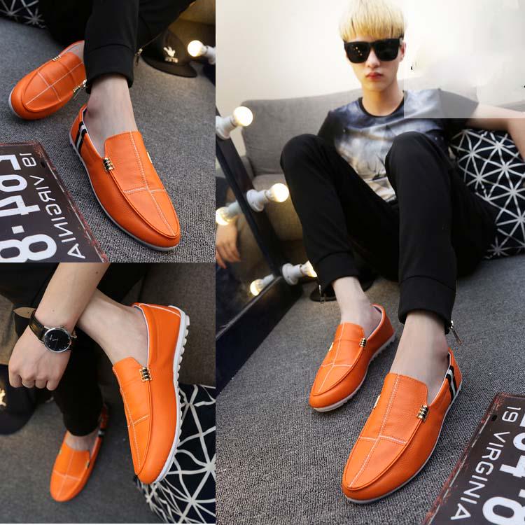 Summer Peas shoes men's trend social guy breathable wild tide shoes leather shoes casual men's shoes