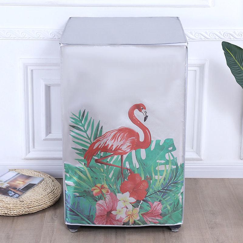 Washing Machine Cover Automatic Sunscreen Laundry Dryer Waterproof Protector Silver Cartoon Animal Printed Dust Proof Case