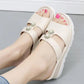 Heightening Slippers Women's Summer Thick-soled High-heeled Sandals Outdoor Wear Non-slip Platform Shoes Sandals Rhinestone Stitching Slippers