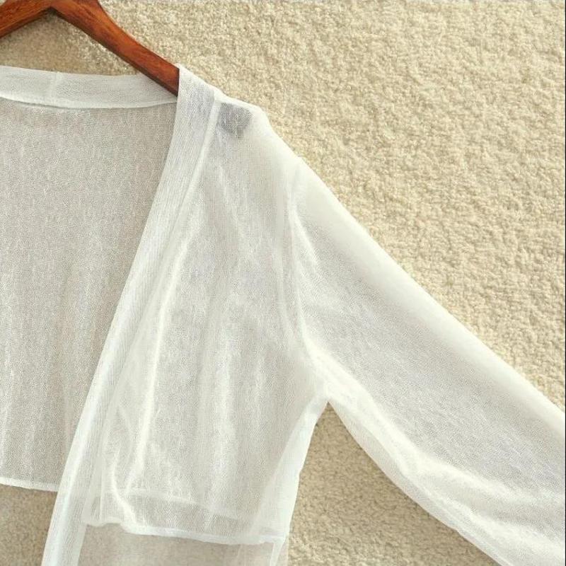 Women's Ethnic Style Loose Outer Chiffon Cardigan Thin Beach Mid-calf Length Long Sleeve Embroidered Cardigan