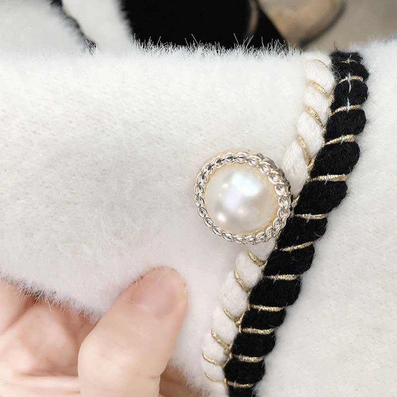 Imitation Mink Fleece Thickened Short Coat Women's Spring and Autumn Fashion Knitted Cardigan Woolen Top