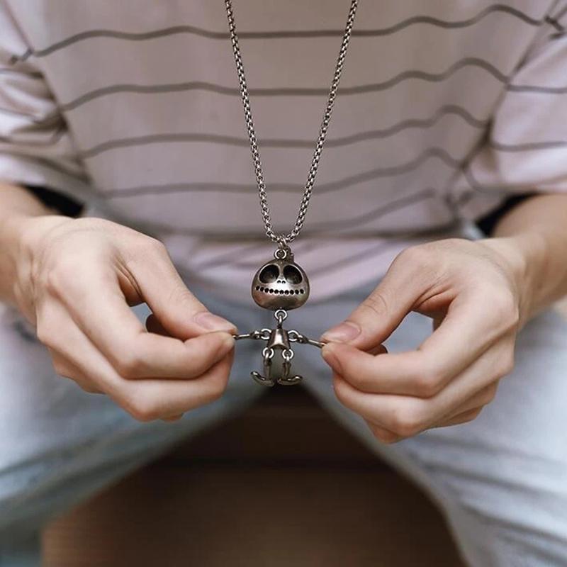 Black Skeleton Skeleton Men's Pendant Long Sweater Chain Couple Necklace Hip Hop Female Long Necklace Alien Personality Necklace Chain Necklaces