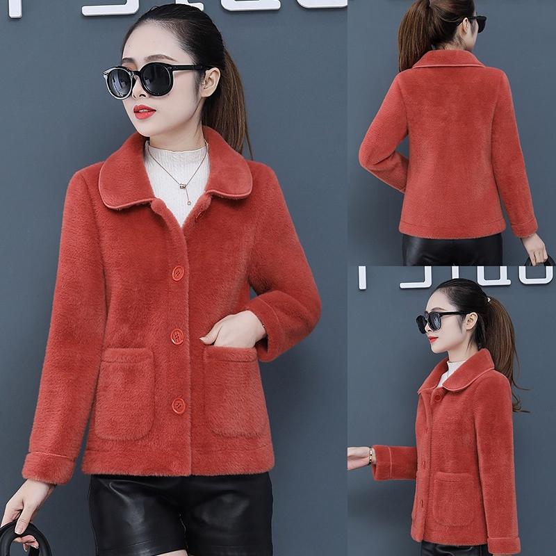 Winter Plus Size Gold Mink Velvet Short Jacket Thick Slimming Elegant Noble Fashion Trendy Women's Top