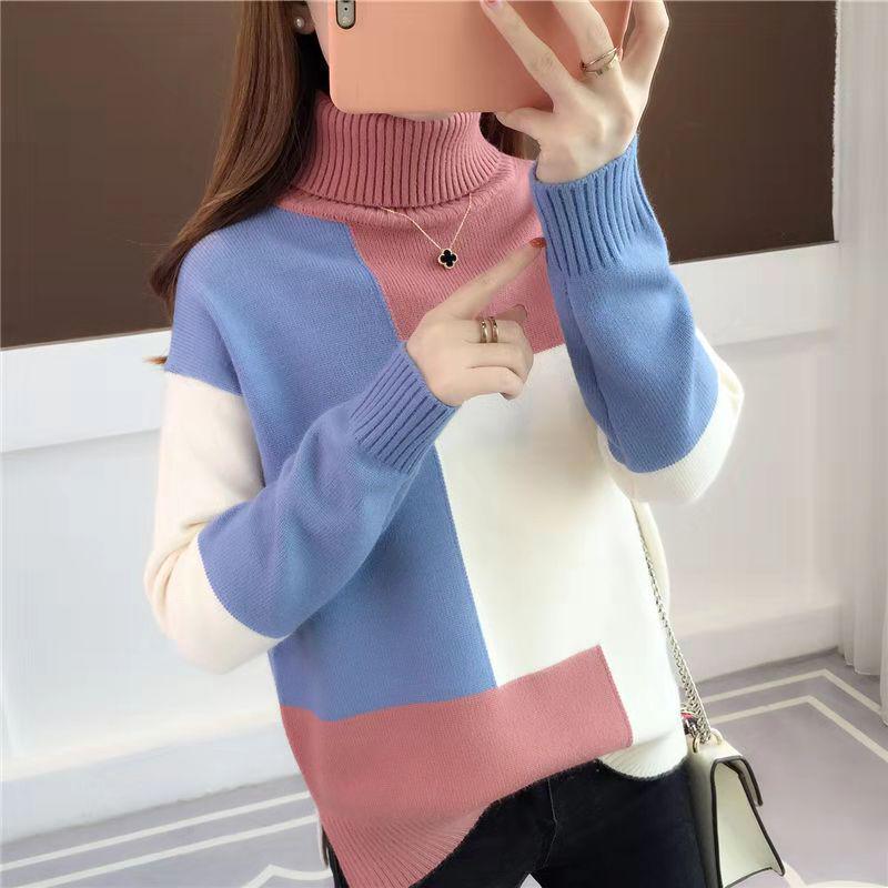 Women Sweater Turtleneck Long Sleeve Knitted Sweater Women Winter