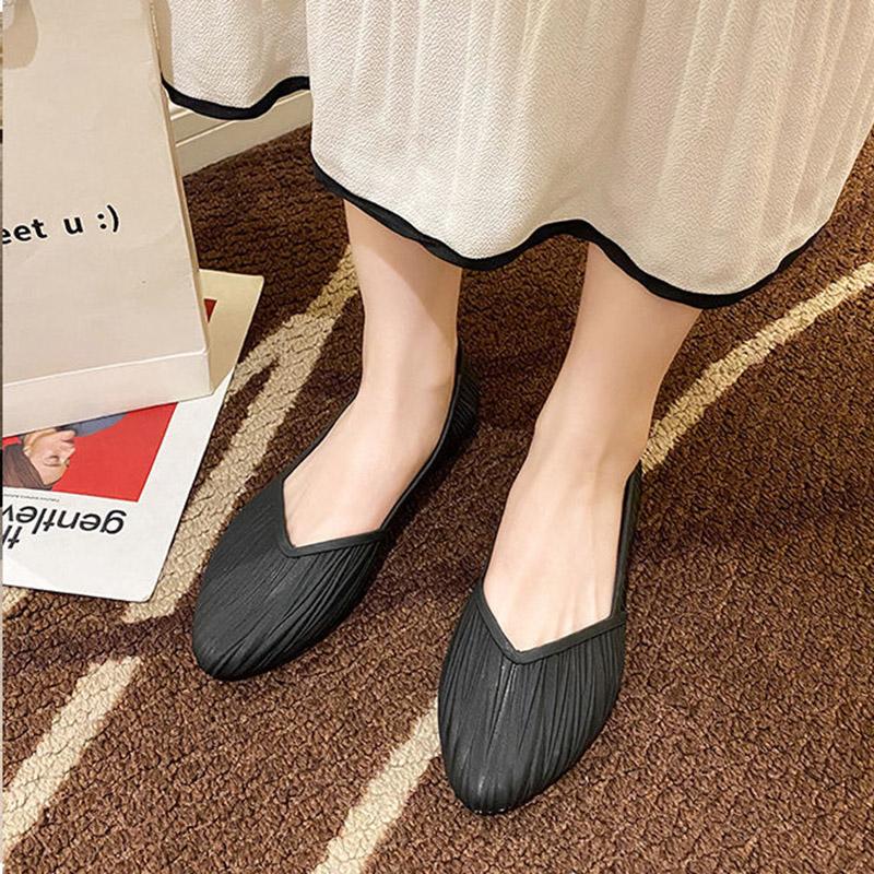 Women's Pointed Toe Flat Shoes Solid Color Spring and Summer Shoes  Non-slip Casual Women's Shoes