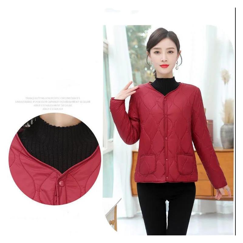 Fall/winter Down and Down Padded Jacket Women's Liner Short Large Size Plus Velvet Thickening Middle-aged and Elderly Inner Wear Warm Jacket