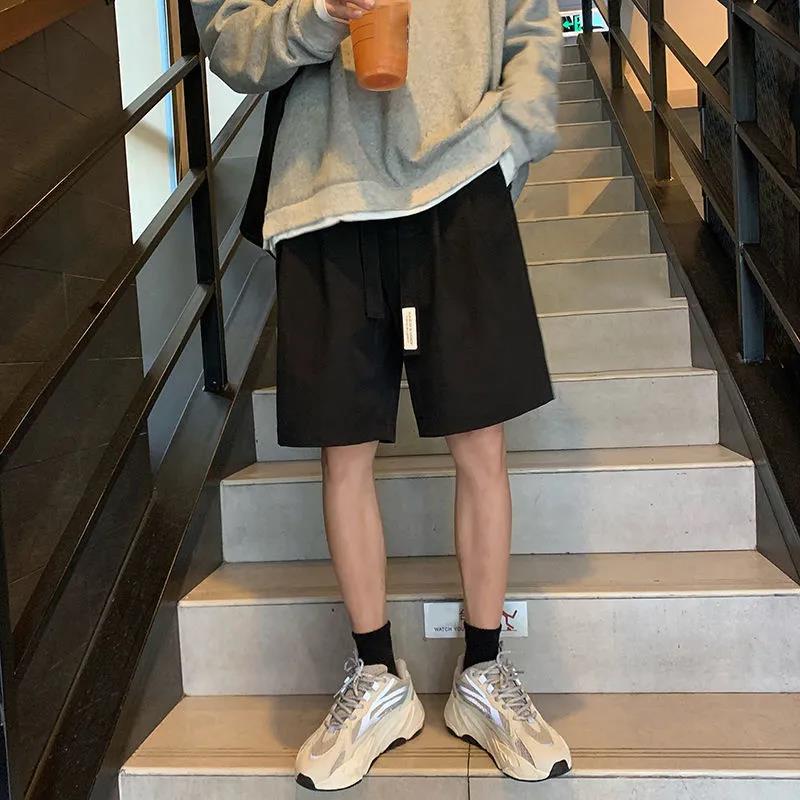 Summer Men's Black Ice Silk Quick-drying Suit Shorts Loose Five-point Pants Casual Pants