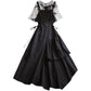 Retro Dark Black Strap Skirt Design Sense Two-piece Fat Sister Show Thin Meat Cover Suit Women's Skirt
