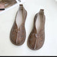 Retro Hollow Round Toe Thick Bottom Big Toe Shoes Cotton and Linen Comfortable Casual All-match Doll Shoes Sandals Women's Moccasin Shoes
