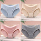 4 Pairs of Women's Cotton Antibacterial Mid-waist Underwear Women's Breathable Seamless Underwear Student Korean Version Plus Size Briefs