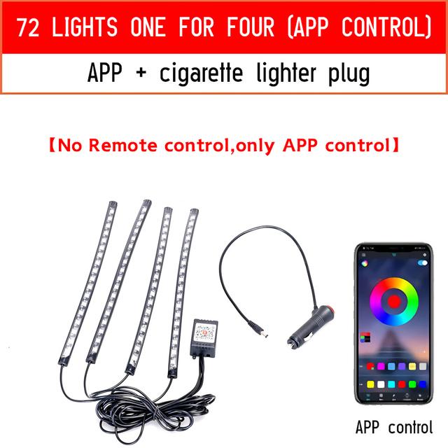LED Car Sole Environmental Lighting with USB Cigarette Lighter Backlight Music Control Application RGB Car Interior Atmosphere Light