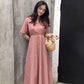 Dress Women Plaid V-neck long Sleeve Loose Fashion Leisure Sweet Korean Style Backless Lace-up Chic Student Ulzzang All-match