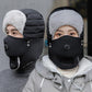 Hat Female Winter Cycling Windproof and Cold-proof Lei Feng Hat Male Thickened Warm Ear Protection Eye Protection Eye Breathing Hole Hat