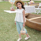 Girls' Suit Sleeveless Super Western-style Children's Clothing Big Kids Summer Fashion Sports Two-piece Suit