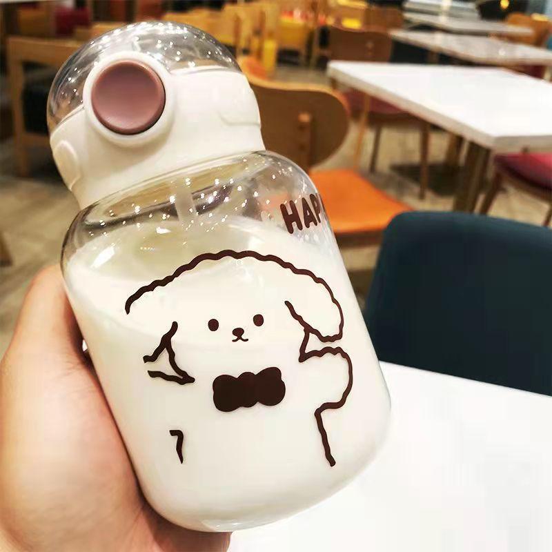 Water Bottle 600ml Plastic Straw Water Cup High Temperature and Drop Resistant Portable Water Bottle