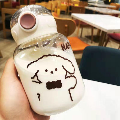 Water Bottle 600ml Plastic Straw Water Cup High Temperature and Drop Resistant Portable Water Bottle