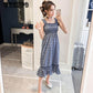 WTEMPO Brand Summer Loose Sling Small Fresh Women's Student Tube Top Long Plaid Dress