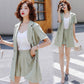 Suit Shorts Suit Female Summer Professional Suit Three-piece Short-sleeved Suit Jacket + Loose Shorts + Lined Casual Professional Suit