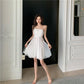 Sexy Woman Tube Top Sling Skirt A-line Dress Leeveless Hollow Out Bare Shoulders Bar Party