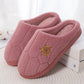 Winter Warm Cotton Slippers Women Men Home Shoes Simple Non-slip Indoor Slides Corduroy Couple Slipper Female Shoes