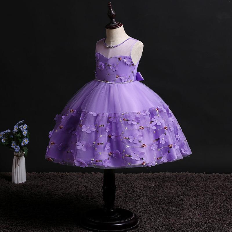 Summer Girls Dress Petal Embroidery Children's Photo Photography Clothing In The Big Children's Tutu Skirt Net Gauze Skirt