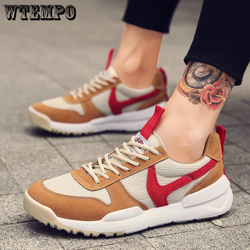 WTEMPOWeweya Spring Lace Up Mens Shoes Luxury Casual White Sneakers Shoes Men Mixed Colors Walk