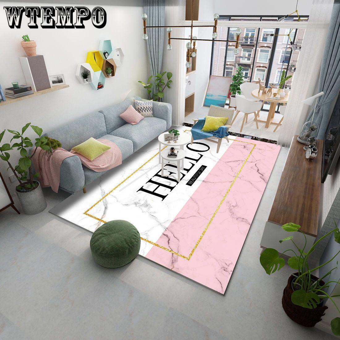 Modern Nordic Living Room Carpet Anti-Slip Soft Room Carpets Area Rugs Bedroom Large Mats