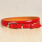 Ladies Belt PU Cowhide Candy Color Thin Belt Casual Jeans Decoration Single Head Buckle