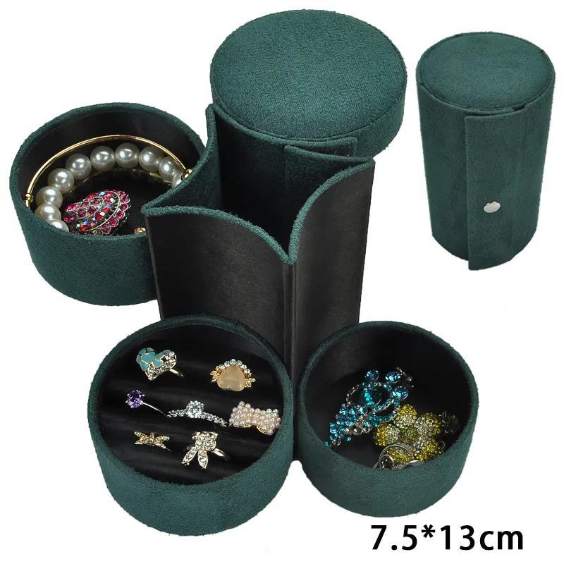Travel Antique Simple Portable Female Jewelry Box Earrings Ring Small Box Hand Jewelry Box Storage Box