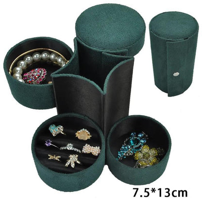 Travel Antique Simple Portable Female Jewelry Box Earrings Ring Small Box Hand Jewelry Box Storage Box