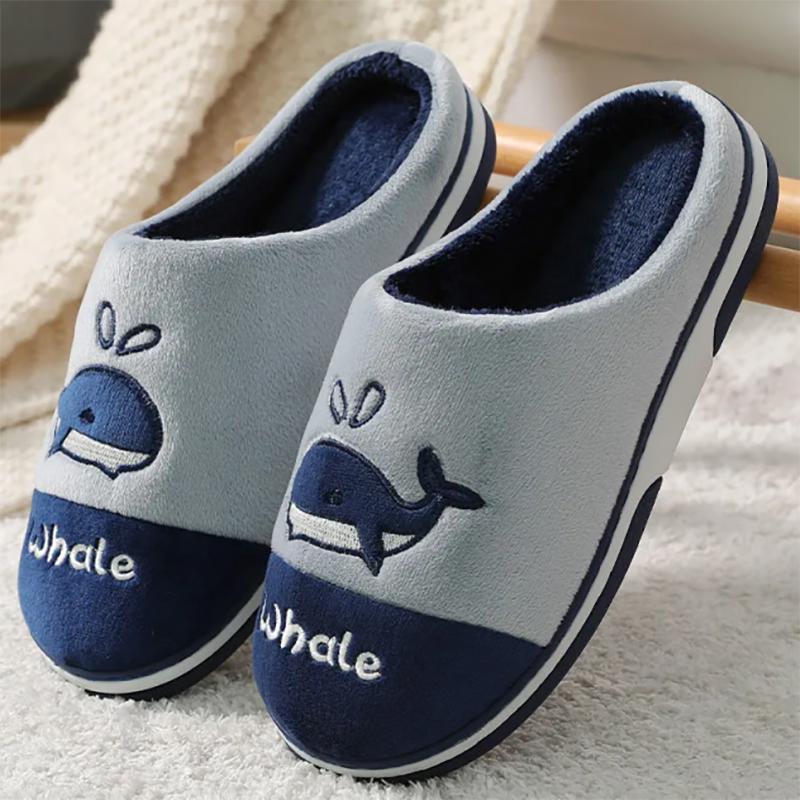 Men's Cotton Slippers Winter Non-slip Plus Velvet Thick-soled Indoor Warm Cotton Slippers