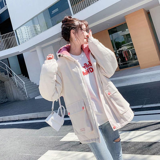 Padded Jacket Women Autumn and Winter Korean Loose BF Padded Jacket Ins Super Fire Hong Kong Style Jacket Wild