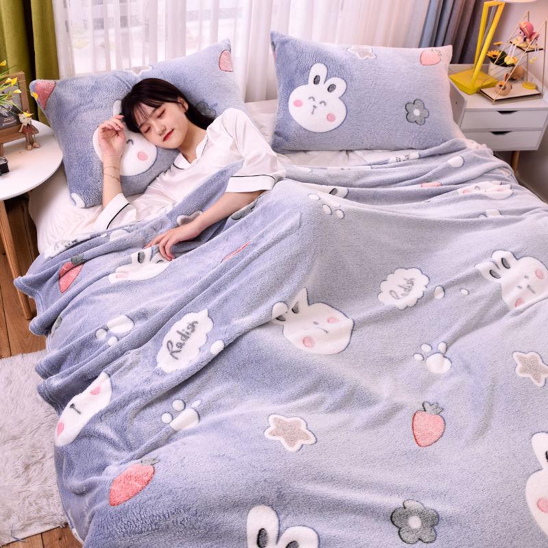 Snow Fleece Thin Blanket Sheet Single Quilt Single Four Seasons Flannel Coral Fleece Blanket Towel Quilt Blanket Siesta Blanket