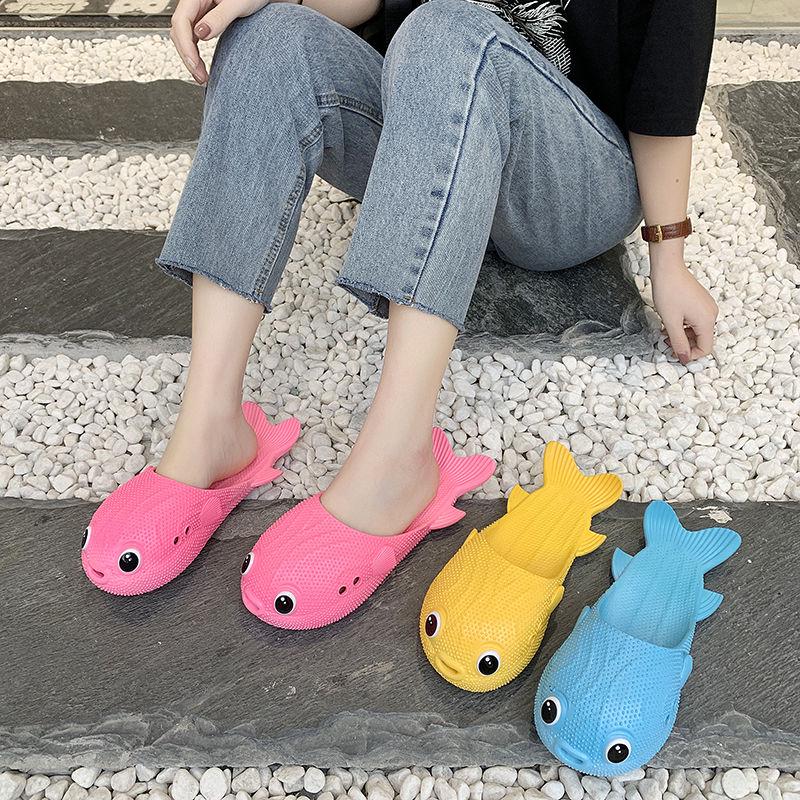 Puffer Fish Slippers Female Home Fashion 2020 Korean Version Wild Fish-shaped Slippers Indoor and Outdoor Soft Bottom Girlfriends Sandals and Slippers