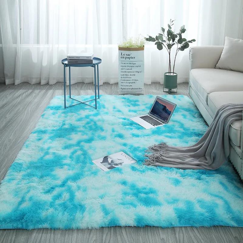 Living Room Long Hair Tie-dye Carpet Coffee Table Blanket Home Modern Minimalist Bedside Bedroom Carpet