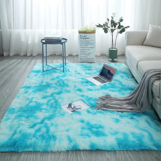 Living Room Long Hair Tie-dye Carpet Coffee Table Blanket Home Modern Minimalist Bedside Bedroom Carpet
