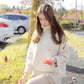 PofuLove Winter New Student Turtleneck Sweater Women Thick Yellow Loose Mid-length Knitted Top