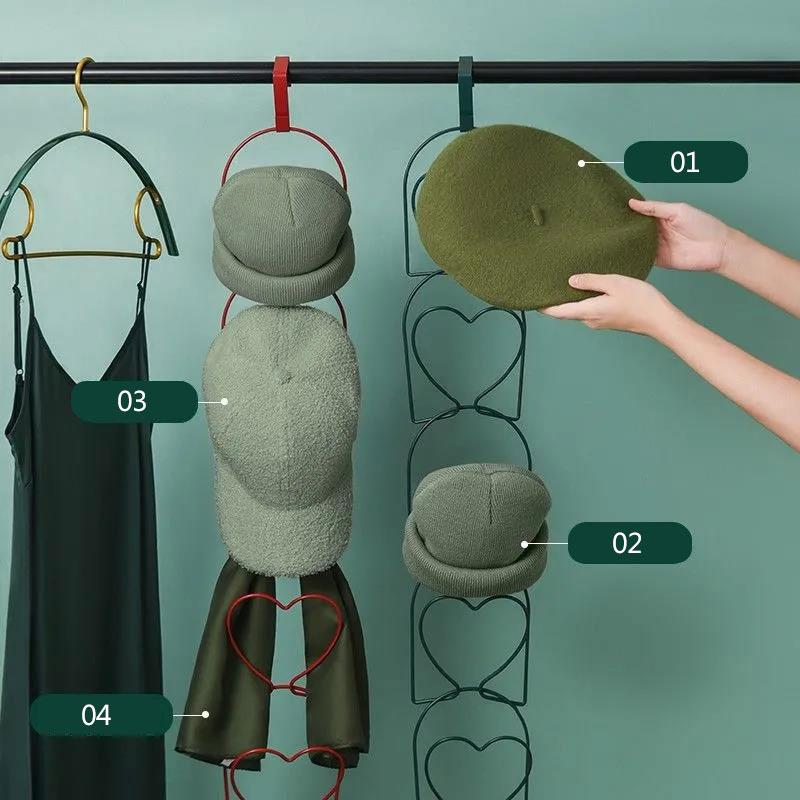 Hanging Hat Storage Rack Finishing Artifact Wardrobe Door Hat Rack Multi-layer Coat Hook Wall Hanging Towel Rack Clothes Rack