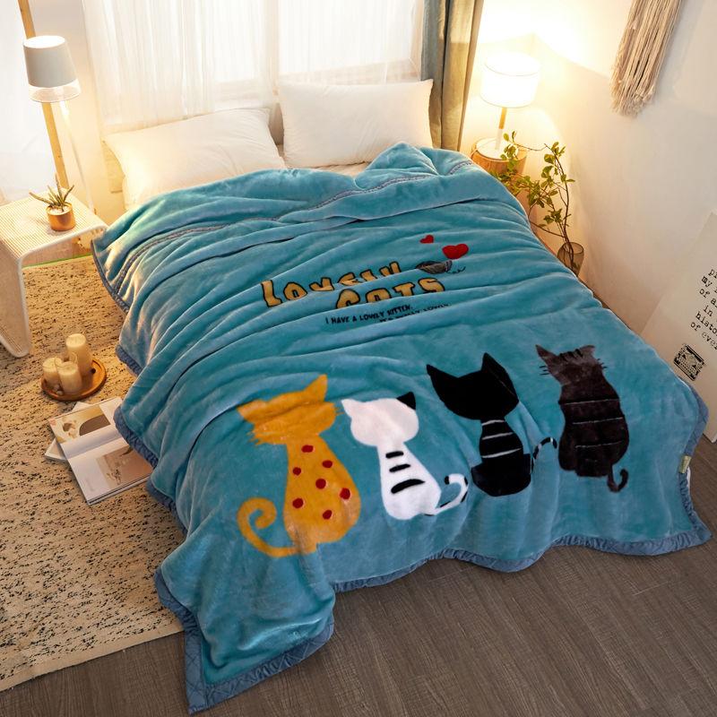 Coral Fleece Blanket Double-thickened French Fleece Sheets Double-sided Fleece Duvet Keeps Warm In Autumn and Winter