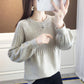 Spring and Autumn Loose Round Neck Sweater Fashion Knit Casual Bottoming Shirt Pure Color Simple Female Top