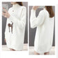 Ofulove Plus Velvet Knitted Medium Long Slim Half Turtleneck Quality Fawn Embroidery Winter