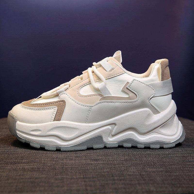 Women's Spring Platform Chunky Sneakers Gray Brown Sports Shoes Comfort Casual High Sneaker Women Vulcanize Sneakers