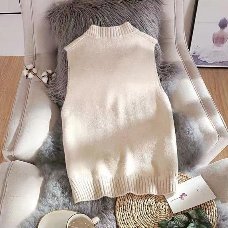 Palnic Female Knit Spring and Autumn School Style Sweater Vest Oxyte Woolen Horse Sewen